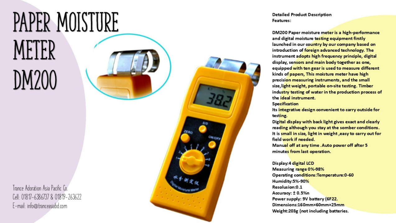 Digital Paper Moisture Meter DM200
