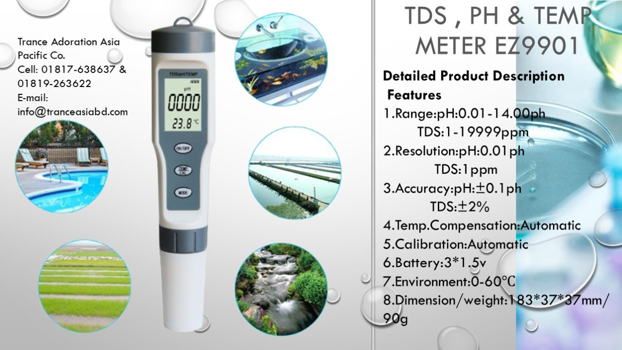 Tds , pH & temperature meter 3 in1 